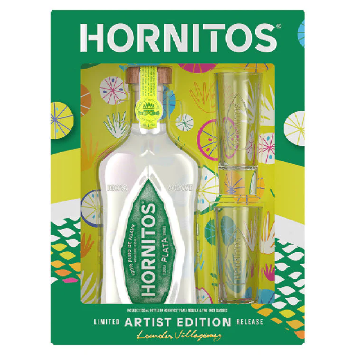 Hornitos Tequila Plata 80 W/ Shot Glasses