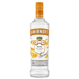 Smirnoff Orange vodka bottle on a white background
