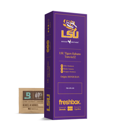 Boccock Brothers LSU Tigers Habano Toro 6x52 FreshBox | 3-Pack