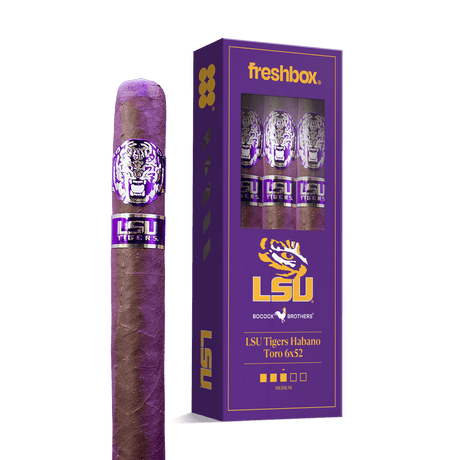 Boccock Brothers LSU Tigers Habano Toro 6x52 FreshBox | 3-Pack